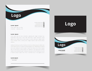 Corporate Letterhead and Business Card Set, Elegant and minimalist style business template design and Stationery set. Full Vector.