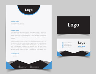 Corporate Letterhead and Business Card Set, Elegant and minimalist style business template design and Stationery set. Full Vector.