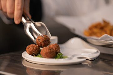 meatballs and chips, Italian recipe