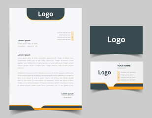 Corporate Letterhead and Business Card Set, Elegant and minimalist style business template design and Stationery set. Full Vector.