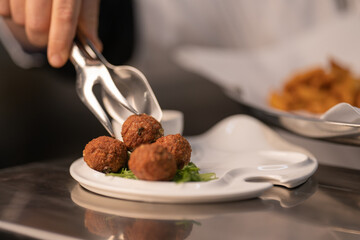 meatballs and chips, Italian recipe