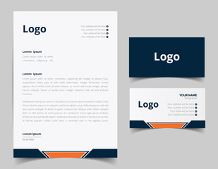 Corporate Letterhead and Business Card Set, Elegant and minimalist style business template design and Stationery set. Full Vector.