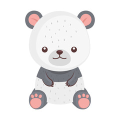 cute lovely , bear panda animal character vector illustration design