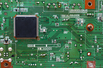 printer circuit board has a black command chip.