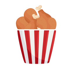 chicken thighs fast food delicious icon vector illustration design