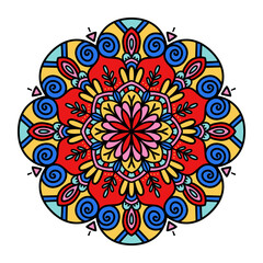 Colorful floral mandala 