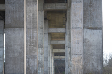 Fototapeta na wymiar detail images of a motorway bridge over a river in northern germany
