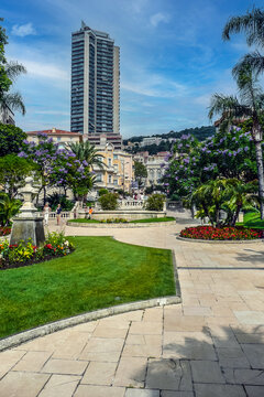Beautiful Gardens in Monaco with the Casinò in background