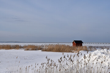 The Oland Bridge in winter season