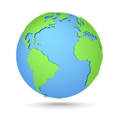 Globes icon. World map. Planet with continents