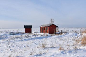 Winter view by the coast of the island Oland in the Baltic Sea