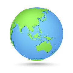 Globes icon. World map. Planet with continents