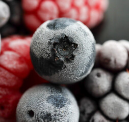 Frozen blueberries and raspberries