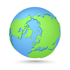 Globes icon. World map. Planet with continents