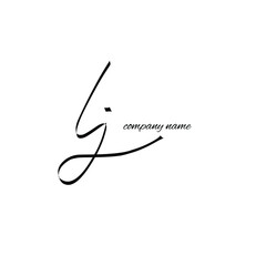 Initial LJ beauty monogram and elegant logo design