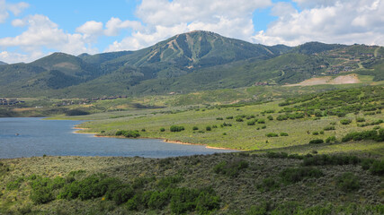 Mountains by Jordanelle reservoir in rural Utah