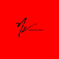 Initial NV beauty monogram and elegant logo design