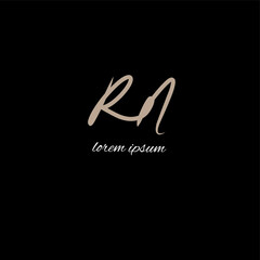Initial RN beauty monogram and elegant logo design