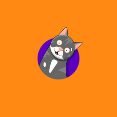 Grey cartoon cat