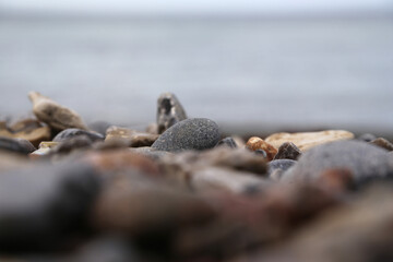 Kiesel Strand an der Ostsee, Deutschland
