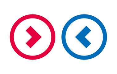 Arrow Left Right Icon BLue And Red Line Design