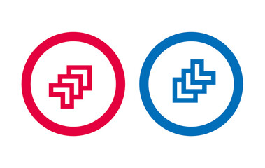 Arrow Design Line Red And Blue Icon