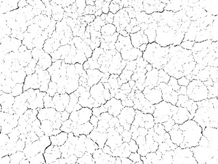 Natural cracks background. Vector overlay texture of cracked surface. One color graphic resource.