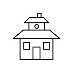 House line icon. Building outline symbol. Home outline sign. Vector isolated on white