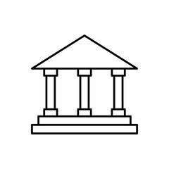 Bank line icon. University linear sign. Building with columns outline symbol. Vector isolated on white