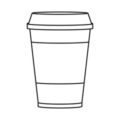 Take out coffee or take away cup of tea in outline vector icon