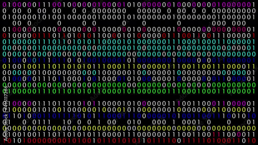 Poster abstract background with random binary numeric 0 1 for data networking technology cyber and futurist