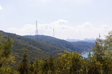 Views from the water of the Bosporus strait to the city of Istanbul