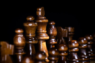 Fototapeta na wymiar Wooden chess pieces.