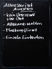 Abstandsregeln Hinweistafel