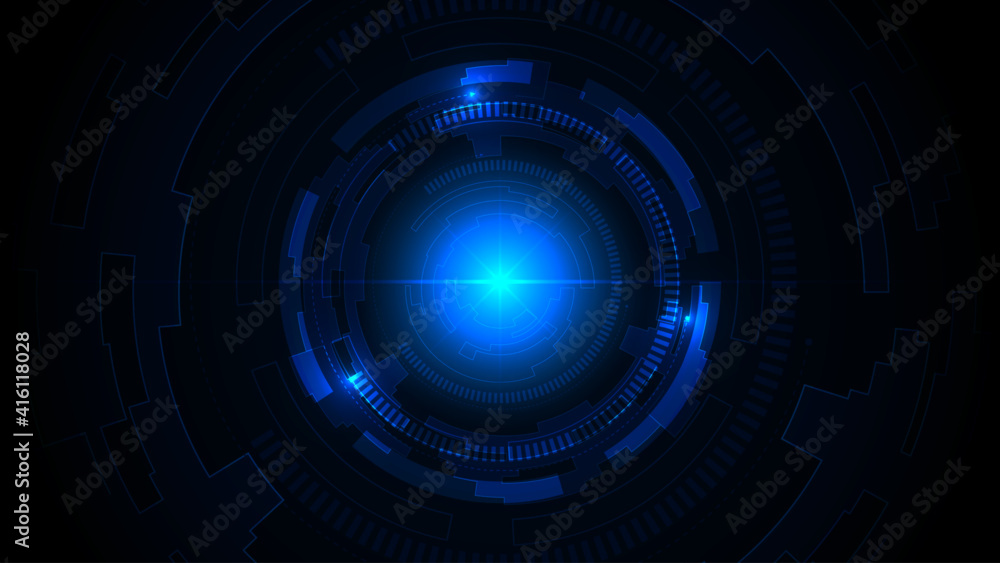 Poster technology dark blue background with hi-tech digital data connection. abstract, futuristic, modern, 