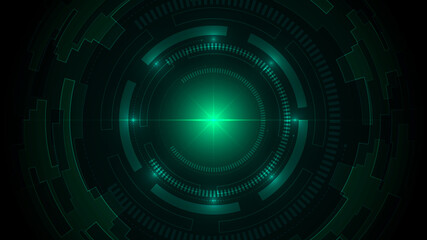 Technology dark green background with hi-tech digital data connection. Abstract, modern, futuristic, high technology, science, engineering, concept vector background template. Ratio full hd.