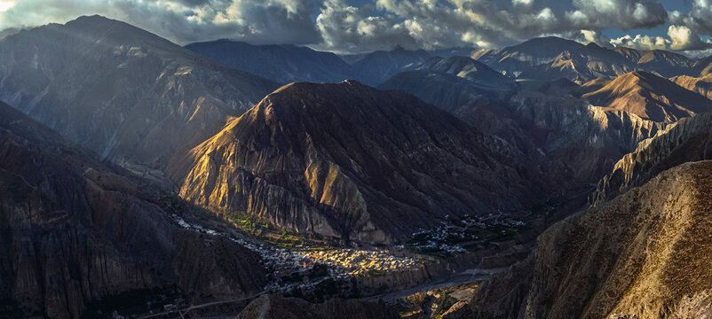 Stock photo of the colored hills and mountains in Iruya village , Salta, Argentina. Colorful landscape