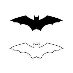 Set of Bat silhouette. Vector