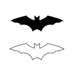 Set of Bat silhouette. Vector