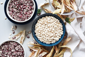 Raw dry peeled beans.