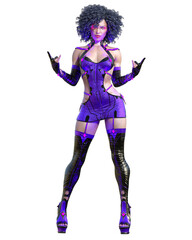 Obraz premium 3D assassin warrior amazon woman render.