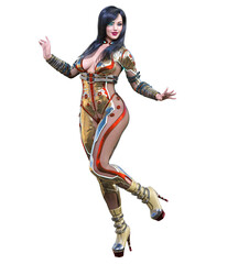 3D comics cosplay anime secret agent woman.