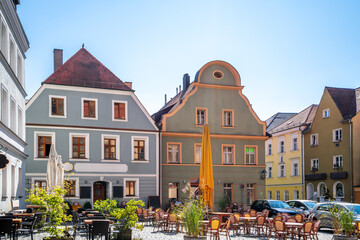 Fototapeta premium Salzstadelplatz, Amberg in der Oberpfalz, Bayern, Deutschland 