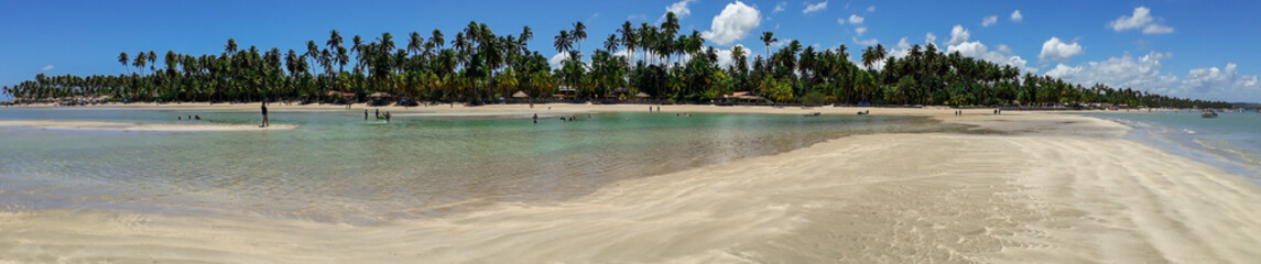 Carneiros beach in Pernambuco, Brazil. paradisiac beach with blue sky and crystal water