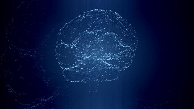 Artificial intelligence digital brain computer machine. Futuristic human mind interface concept. Scan technology neurosurgery diagnostic 3d graphic design. Brain showing and spinning with mri scan