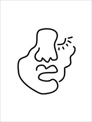 abstract face line art drawing vector design
