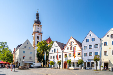 Kirche und Oberer Markt, Weiden in der Oberpfalz, Bayern, Deutschland  © Sina Ettmer