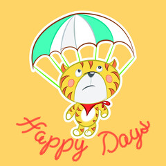 Illustration vector cute cat cartoon design with background