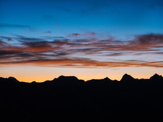 Amazing sunset in the swiss alps 