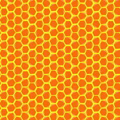 Honeycomb Background Beeswax Seamless Pattern Honey Making  Bee Hive Texture Vector Illustration